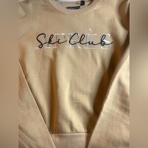 Chemistry Beige Size XL Sporty Preppy Apres Ski Club Casual Crewneck Sweatshirt